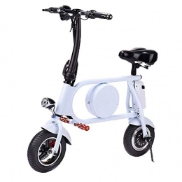 DBSCD Electric Bike DBSCD Portable Electric Bicycle, Smart Electric Bicycle Scooter With LED Light One Button Remote Travel Pedal Small Battery Car Lightweight Adult Moped, White,
