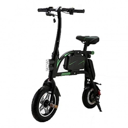DBSCD Bike DBSCD Portable Smart Electric Bicycle, City Speed Bike Handlebars Foldable With LED Light Travel Pedal Small Battery Car Lightweight Adult Moped Rechargeable Battery, Black, Battery~6Ah