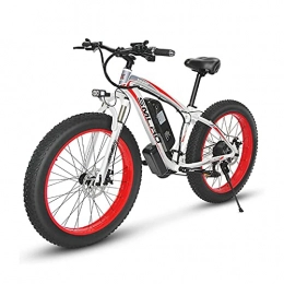 DDFGG Bike DDFGG Electric Bikes For Adult, 4.0 Fat Tire Bike / 350W 48V Super Power Electric Bikes With Removable Lithium Battery And Battery Charger And Three Working Modes With Rear Seat(Color:white red)