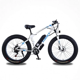 DDFGG Electric Bike DDFGG Electric Bikes For Adults, 4.0" Fat Tires 26 Inch 21 Speed Bicycle, 48V 13AH 750W MTB E-Bike With IP54 Waterproof(Color:white)