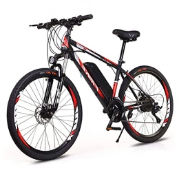 DDFGG Electric Bike DDFGG Electric Mountain Bike 26"250W Electric Bicycle With 36V 8Ah Removable Lithium Battery, 21 Speed Gearbox, 35km / H, Charging Mileage Up To 35-50km(Color:red+black)