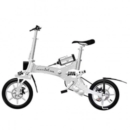 D&DL Electric Bike Ddl Folding electric car 14-inch with 36V 5A lithium battery life 20-30 km adult travel assist bicycle -Fully rugged non-welded electric bike, White