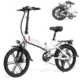 De Soto Electric Bike De Soto 48V 10.4AH Electric Bike Upgrade Version 20 Inch Folding Ebike City Commuter Electric Bicycle For Adult(White)