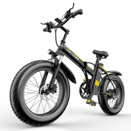 DEEPOWER Electric Bike DEEPOWER E20 Fat Tire Electric Bike for Adults, 250W Brushless Motor, 20" Foldable Electric Bicycle, 48V 12.8AH Removable Lithium Battery, 7-Speed, XOD Oil Brake, MTB