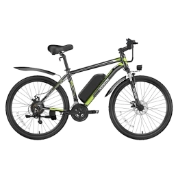 DEEPOWER Bike DEEPOWER S26 Electric Bike, 250W Brushless Motor, 26" x1.95 Electric Bicycle for Adults, 48V 12.8AH Removable Battery, 25KM / H, 21-Speed Gears, Mountain EBikes