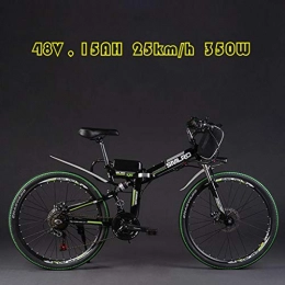 DEPTH Electric Bike DEPTH Electric Mountain Bike 48V 15AH with Removable Large Capacity Lithium-Ion Battery Electric Bicycle 21 Speed Gear And Three Working Modes 350W E-Bike, Black, 24