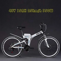 DEPTH Electric Bike DEPTH Electric Mountain Bike 48V 15AH with Removable Large Capacity Lithium-Ion Battery Electric Bicycle 21 Speed Gear And Three Working Modes 350W E-Bike, White, 26