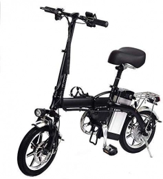 dfff Electric Bike dfff 14" Folding Electric Bike with 48V 10AH Lithium Battery 350w High-speed Motor for Adults -Black
