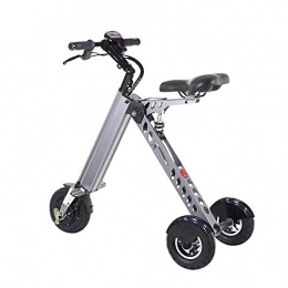 DK177 Portable Small Electric Adult Bike Folding Electric Bike Scooter Small Mini Electric Tricycle Female Battery Bike Weight 14KG with 3 Gears Speed Limit 6-12-20KM/H(Delivered in 2-7 days)