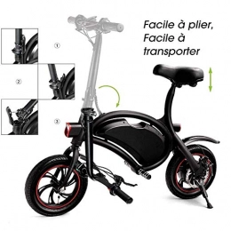 Dljyy Electric Bike Dljyy Mini ebike Electric Folding Compact Lightweight 250w 36v 26km / h 2 Wheels, Folding For Adults Unisex Bicycle 36v E Bike For Leisure Disc Brakes Electric Bicycles, Black