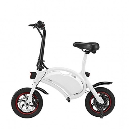 Dljyy Electric Bike Dljyy Mini ebike Electric Folding Compact Lightweight 250w 36v 26km / h 2 Wheels, Folding For Adults Unisex Bicycle 36v E Bike For Leisure Disc Brakes Electric Bicycles, White