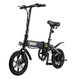 Dohiker Electric Bike Dohiker Folding Electric Bike Collapsible Moped Bicycle With LED Headlight Durable Tire Three Riding Modes USB Port - Black
