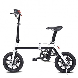 DOS Electric Bike DOS 350W Aluminum Alloy Folding Electric Bicycle Folding Electric Bike, Pedal Free and App Enabled, Reach 25 KM / H 120 KG Max Load, White