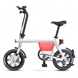 Dpliu-HW Electric Bike Dpliu-HW Electric Bike Electric Bicycle Boosts Long Battery Life 48V Detachable Lithium Battery Folding Driver Smart Small Two-Wheeled Adult Light Portable (Color : White, Size : 60km)
