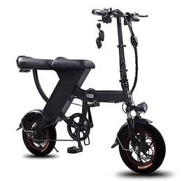 Dpliu-HW Electric Bike Dpliu-HW Electric Bike Electric Bicycle Lithium Battery Foldable Male and Female Adult Small Travel Light Portable Mini Battery Electric Vehicle 48V (Color : Black, Size : 70km)