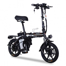 Dpliu-HW Electric Bike Dpliu-HW Electric Bike Electric Bike14 inch small folding bicycle lithium electric car mini generation driving treasure skateboard electric bicycle double (Color : A)