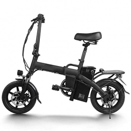 Dpliu-HW Electric Bike Dpliu-HW Electric Bike Folding Electric Bicycle Lithium Battery Adult Men and Women Ultra Light Portable Mini Small Power Generation Driver Travel Battery Car 48V (Color : Black, Size : 14A)