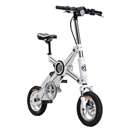 Dpliu-HW Electric Bike Dpliu-HW Electric Bike Folding Electric Bicycle Lithium Battery Moped Mini Adult Battery Car Male and Female Small Electric Car Pure Electric 36V (Color : White)