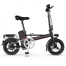 Dpliu-HW Electric Bike Dpliu-HW Electric Bike Folding Electric Bicycle Mini Lithium Battery Battery Car Adult Generation Driving Electric Bicycle 48V 14Inch (Color : Black, Size : 220km)