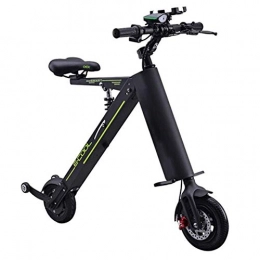 Dpliu-HW Electric Bike Dpliu-HW Electric Bike Mini Folding Electric Car Lithium Battery Ultra Light Portable Small Battery Car Adult Travel Bicycle 20-25 Km 36V (Color : Black)