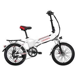 Dsqcai Folding Mini Electric Car 48v Lithium Battery Power Folding Bicycle, Using 48v10ah Battery Lithium Battery, Power Mileage Up to 85 Kilometers, Aurora White 20 Inches