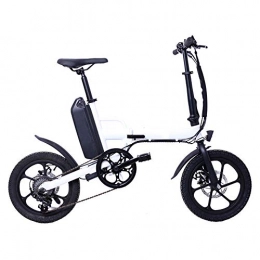 Dsqcai Electric Bike Dsqcai Variable Speed Electric Bicycle Foldable Double-disc Brake 16-inch Power Mini Motorcycle, 36v13ah Lithium Battery, 60-80km Long Battery Life, White