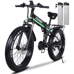 VLFINA Bike Dual Hydraulic Disc Mountain Ebike，With Two 48V*12.8Ah Removable Batteries, 26 * 4.0 Inch Fat Tire， Foldable Electric Bike for Adults