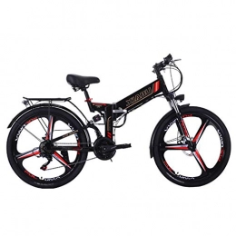 Dybory Electric Bike Dybory E-Bike, Electric Bike Mountain 48V 10Ah 350W 26-Inch, Folding Electric Mountain Bike 21-Level Shift Assisted Alloy Magnesium Rim for Adult, Black