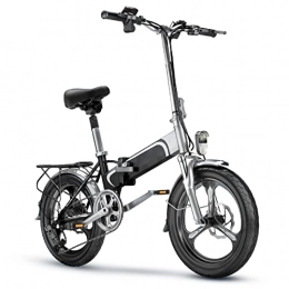 LDGS Electric Bike ebike Electric Bicycle 400W 48V10ah Graphene Lithium Battery 20 Inch Foldable Electric Bike Aluminum Alloy Pedal Ebike (Color : Light Grey)