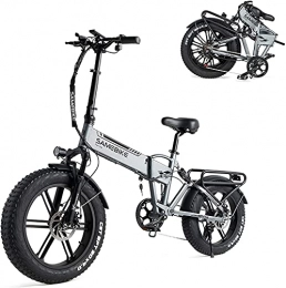 Matumori Electric Bike Ebike electric bike XWXL09 Fat Tire Electric Bike 500 W Electric Mountain Beach Snow Ebike 20 Inches for Adults (Grey)