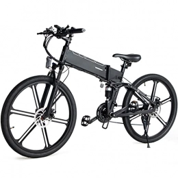 LDGS Electric Bike ebike Foldable Electric Bike 48V Motor 500W 21 Speed E Bike 30km / h Electric Bicycle 10Ah Battery 26 Inch Tire MTB Bike (Size : Black LO26 NEW)