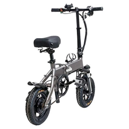 Adima Electric Bike Ebike Folding Electric Bike, 12" 350W 48V Electric Bicycle with High-Speed Brushless Motor And Phone Bracket, Hidden Lithium Battery, 3 Riding Modes(Gray)