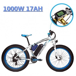 RICH BIT Electric Bike eBike_RICHBIT 022 Electric Fat Tire Bike 1000W 48V 17AH Cruiser Electric Bicycle(White-blue)