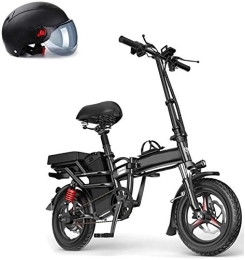  Electric Bike Ebikes, 250W Folding Electric Bike Ebike, 14'' Electric Bicycle with 48V 10AH / 15AH Removable Lithium-Ion Battery, Dual Disc Brakes, 3 Digital Adjustable Speed, Foldable Handle, 15AH (Size : 15AH)