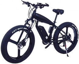 ZMHVOL Bike Ebikes, 26 Inch 21 / 24 / 27 Speed Electric Mountain Bikes With 4.0" Fat Snow Bicycles Dual Disc Brakes Brakes Beach Cruiser Mens Sports E-bikes (Color : 10Ah, Size : Black-B) ZDWN
