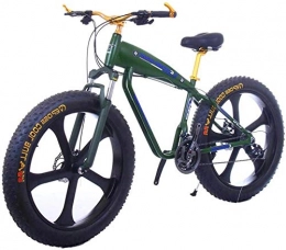 ZMHVOL Electric Bike Ebikes, 26 Inch 21 / 24 / 27 Speed Electric Mountain Bikes With 4.0" Fat Snow Bicycles Dual Disc Brakes Brakes Beach Cruiser Mens Sports E-bikes (Color : 10Ah, Size : Green) ZDWN
