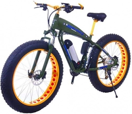 ZMHVOL Bike Ebikes, 26 Inch Fat Tire Electric Bike 48V 400W Snow Electric Bicycle 27 Speed Mountain Electric Bikes Lithium Battery Disc Brake (Color : 10Ah, Size : ArmyGreen) ZDWN