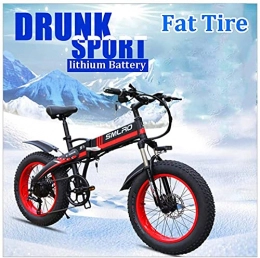 ZMHVOL Electric Bike Ebikes, 350W Electric Bike Fat Tire Snow Mountain Bike 48V 10Ah Removable Battery 35km / h E-bike 26inch 7 Speed adult Man Foldign Electric Bicycle(color:green) ZDWN ( Color : Red , Size : 48V10Ah )