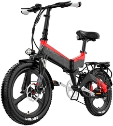 RDJM Electric Bike Ebikes, 400W 20 Inch Folding Electric Bicycle Mountain Beach Snow Bike for Adults Aluminum Electric Scooter E-Bike with Removable 48V 10.4Ah Lithium Battery (Color : Red, Size : 48v10.4Ah)