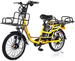 RDJM Electric Bike Ebikes, 400W Electric Mountain Bike 20 (Inch) 48V 15-22Ah Lithium Battery, Dual Disc Brakes Rear Warning Light (Color : Yellow, Size : 15AH)