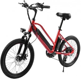RDJM Bike Ebikes, Adult Electric Bicycle 36v 250w Full Suspension Electric Road Bike Mens Mountain Bike Magnesium Alloy Ebikes Bicycles All Terrain Removable Lithium-ion Battery Bicycle Ebike (Color : Red)