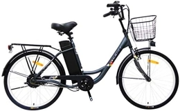 RDJM Electric Bike Ebikes, Adults City Electric Bicycle, 250W Brushless Motor 24 Inch Travel E-Bike 36V 10.4AH Removable Battery with Rear Seat Unisex (Color : Black)