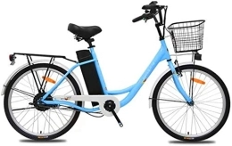 RDJM Electric Bike Ebikes, Adults City Electric Bicycle, 250W Brushless Motor 24 Inch Travel E-Bike 36V 10.4AH Removable Battery with Rear Seat Unisex (Color : Blue)