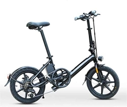 RDJM Electric Bike Ebikes, Adults Folding Electric Bike, 250W Motor 16 Inch Aluminum Alloy Frame City Travel Electric Bicycle 6 Speed Dual Disc Brakes 36V Lithium Battery with Rear Seat (Color : Black, Size : 10.5AH)