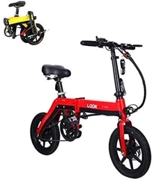 RDJM Electric Bike Ebikes, Adults Folding Electric Bike, 36V E-bike with 10.0Ah Lithium Battery, City Bicycle Max Speed 25 km / h, Disc Brake (Color : Red)