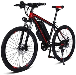RDJM Bike Ebikes, Adults Mountain Electric Bike, 250W Motor 36V Removable Battery 26" City Commute Ebike 27 Speed Gear with Rear Seat Dual Disc Brakes Max Speed 25 Km / H (Color : Black, Size : 10AH)