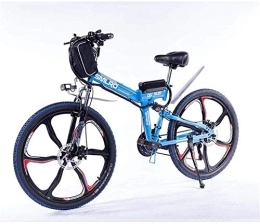 RDJM Electric Bike Ebikes, Electric Bicycle Assisted Folding Lithium Battery Mountain Bike 27-Speed Battery Bike 350W48v13ah Remote Full Suspension (Color : Blue, Size : 10AH)