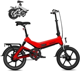 RDJM Electric Bike Ebikes, Electric Bike, Foldablke 16 Inch 36V E-bike With 7.8Ah Lithium Battery, City Bicycle Max Speed 25 Km / h, Disc Brake (Color : Red)