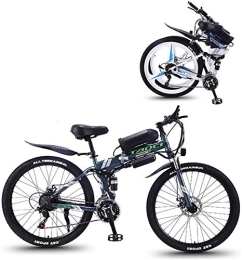 RDJM Electric Bike Ebikes, Electric Bike Folding Electric Mountain Bike with 26" Super Lightweight High Carbon Steel Material, 350W Motor Removable Lithium Battery 36V And 21 Speed Gears ( Color : Gray , Size : 13AH )
