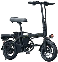 RDJM Bike Ebikes, Electric Bike For Adults Folding E Bikes E-bike 150km Mileage 6Ah-48Ah Lithium-Ion Batter 3 Riding Modes 250W Max Speed 25km / h (Color : Black, Size : 20AH)